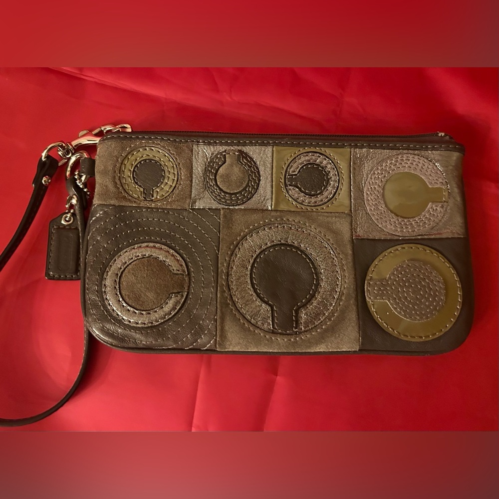 Coach Suede/ Leather Wristlet